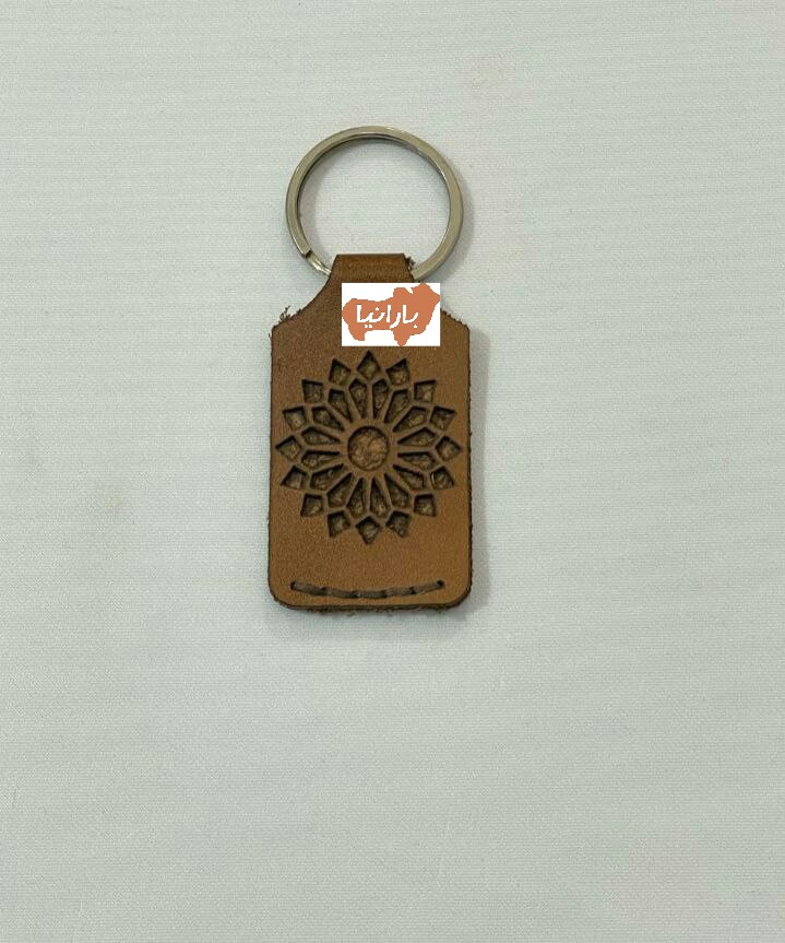 جاکلیدی چرم طبیعی مدل شمسه